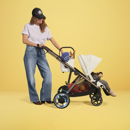 Cybex E-Gazelle S Wspomagany Wózek Spacerowy Rama Taupe Stormy Blue + Cybex Śpiworek Snogga 2 Sky Blue